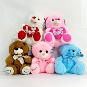 דובי פרווה מתוק בגובה 17 ס"מ  מגיע ב4 צבעים חום ,אדום לבן , ורוד , תכלת