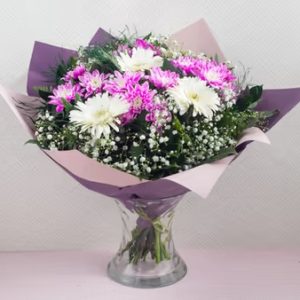 זר ורוד לבן